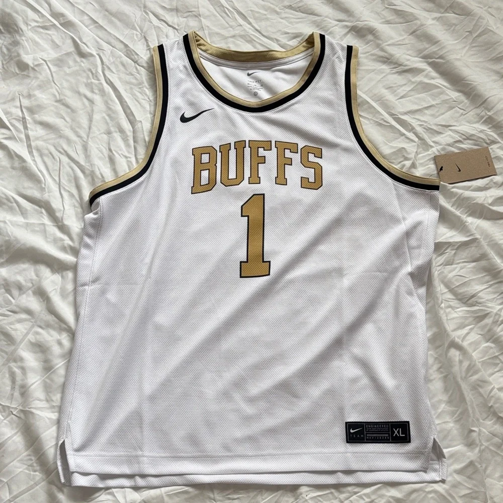Brand New Nike CU Buffs White and Gold Basketball Jersey